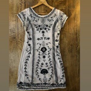 White Dress with Black Detailing